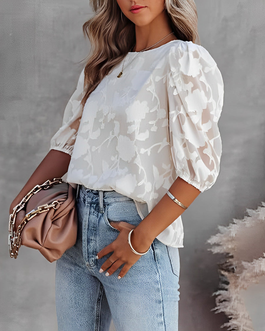 AIRLIE | Blouse with Puff Sleeve-3