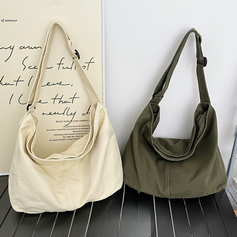 Hailey | Stylish Oversized Canvas Crossbody Messenger Bag 6