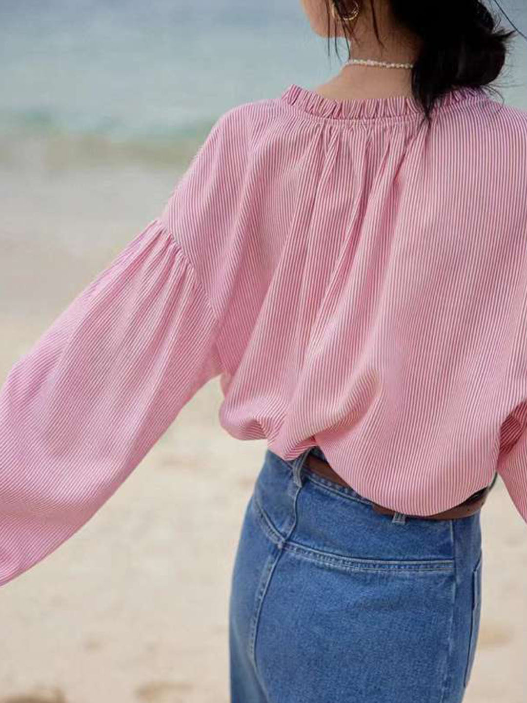 ELEANOR | Classic Crew Neck Striped Top-6