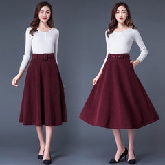 Classic A-Line Wool Blend Skirt