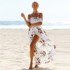 Bohemien | Sunset Muse Maxikleid mit schulterfreiem Ausschnitt