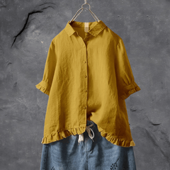 ANN | Stylish Loose-Fit Button-Down Shirt-4