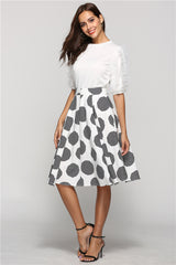 Polka Dot Midi Circle Skirt