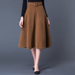 Classic A-Line Wool Blend Skirt