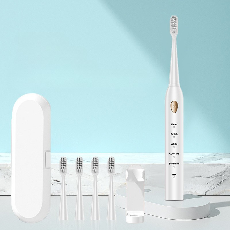 Variant image for B-1 White with 4 brush heads + travel case + stand