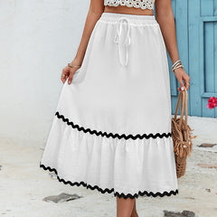 Classic White A-Line Fashion Skirt