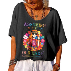 CLARA | Stylish Printed V-neck Fun Shirt-2