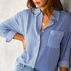 OLIVIA | Comfortable Classic Button Down Blouse-3