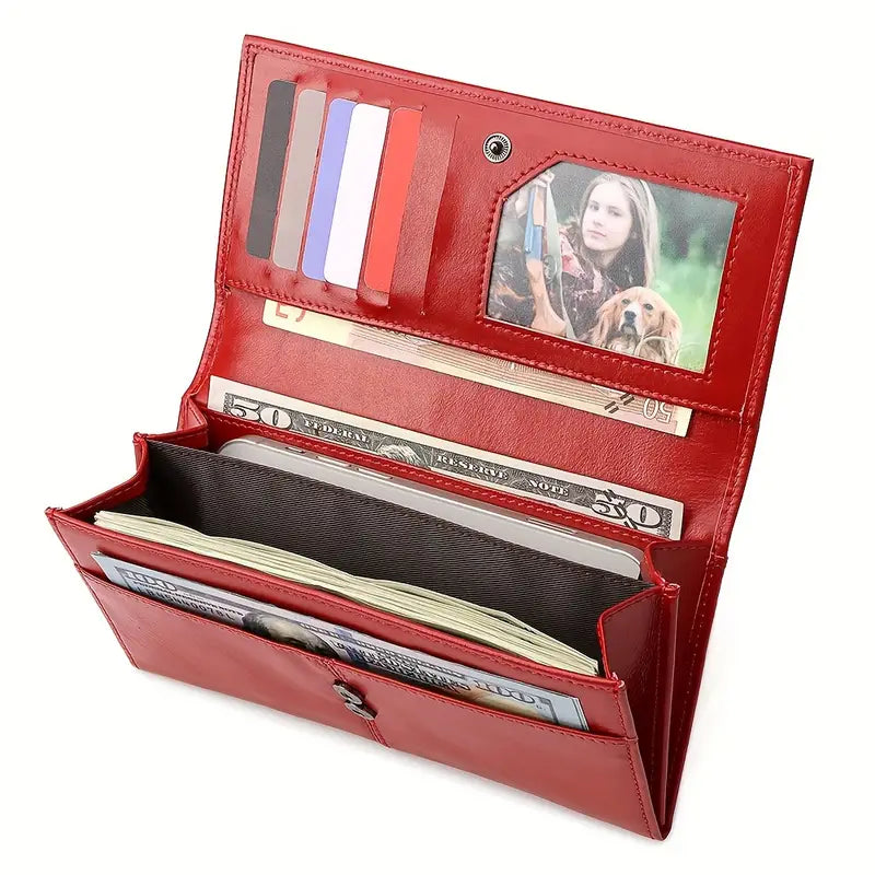Olivia | RFID-blocking Large Leather Travel Wallet 5