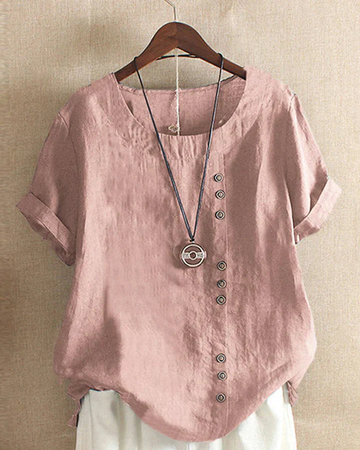 KELLYS | Short-sleeved Blouse with Round Neckline-1
