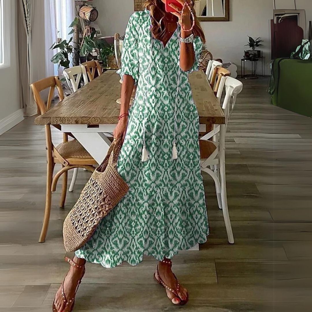 Alyanna | Flattering Floral Print Maxi Dress-5