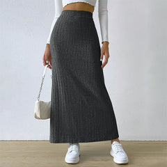 High-Elastic Slit Maxi Sheath Skirt