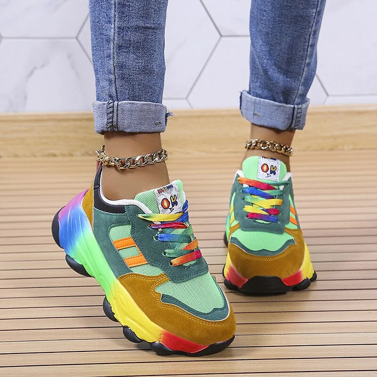 Melody | Vibrant Rainbow Design Shoes-6