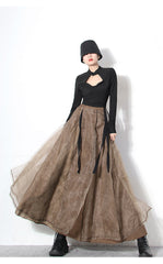 Vintage-Inspired Layered Maxi Skirt