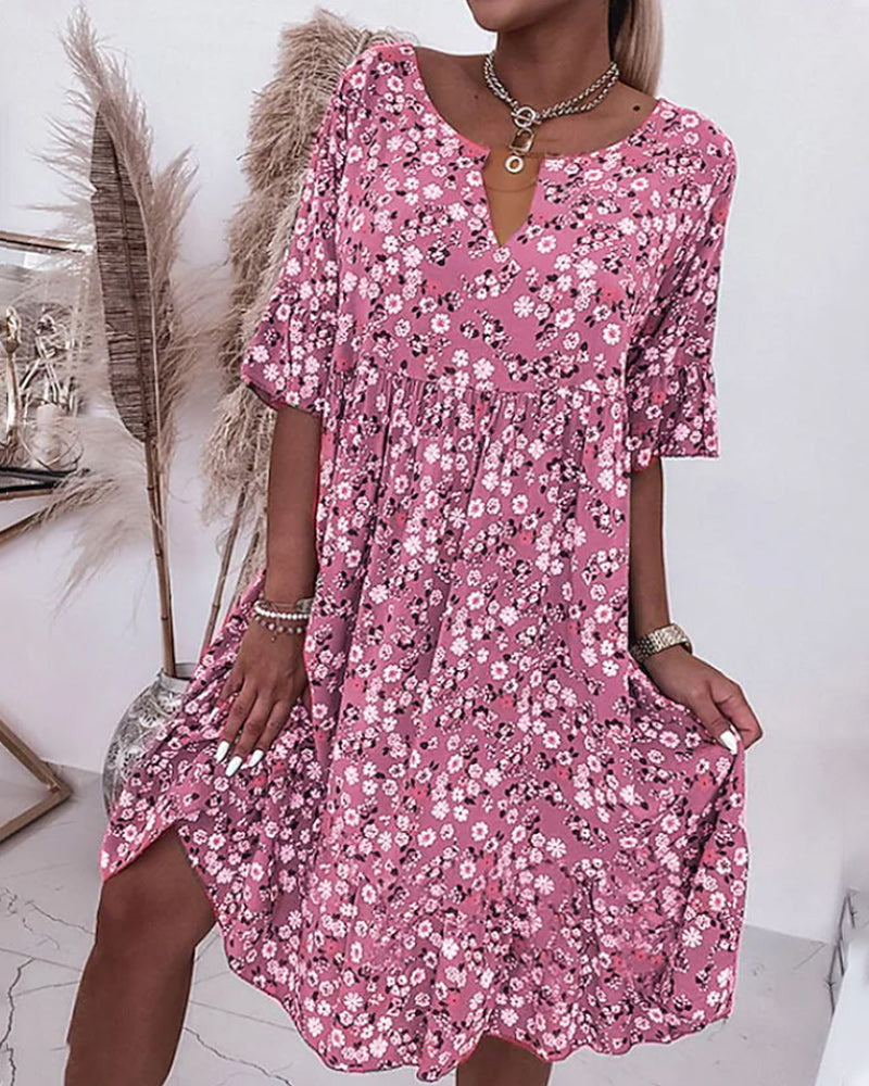 DAISY | Midi dress with floral pattern-3