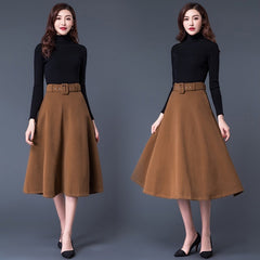 Classic A-Line Wool Blend Skirt