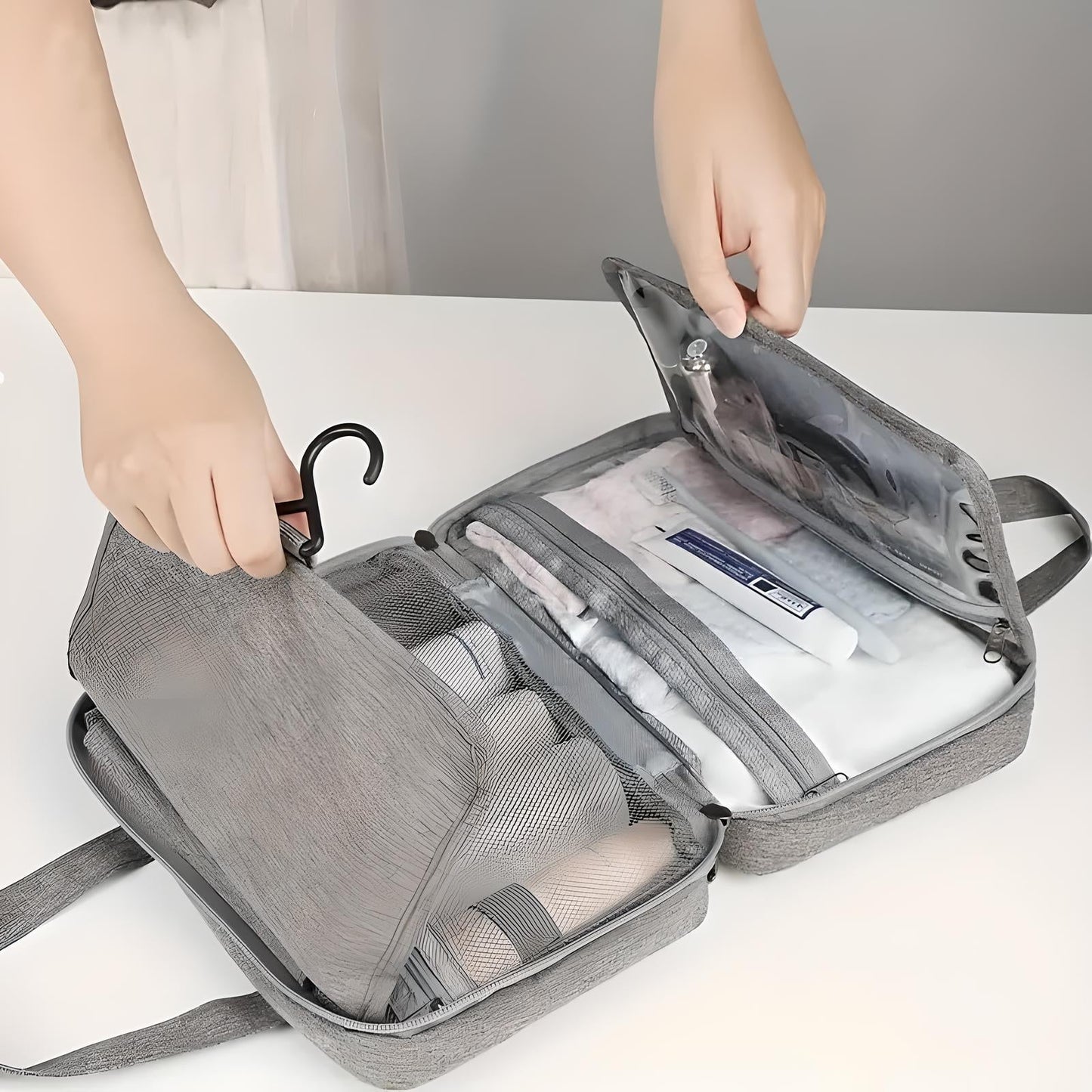 Sam | Compact & Spacious Travel Toilet Organizer with Multiple Compartments 4
