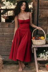 TULUM | Stylish Sleeveless Midi Dress with Figure-Flattering Corset Design-3