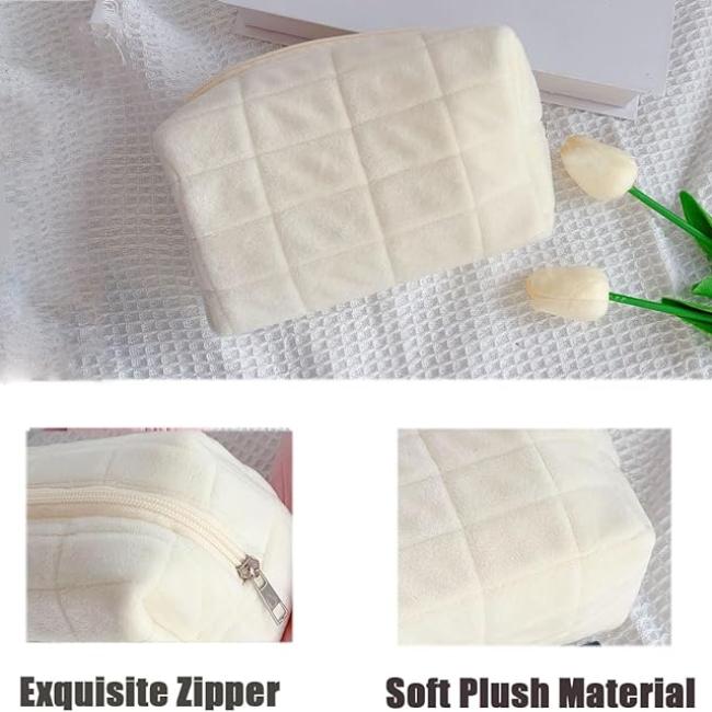 Yamileth | Checkered Plush Makeup Bag 3