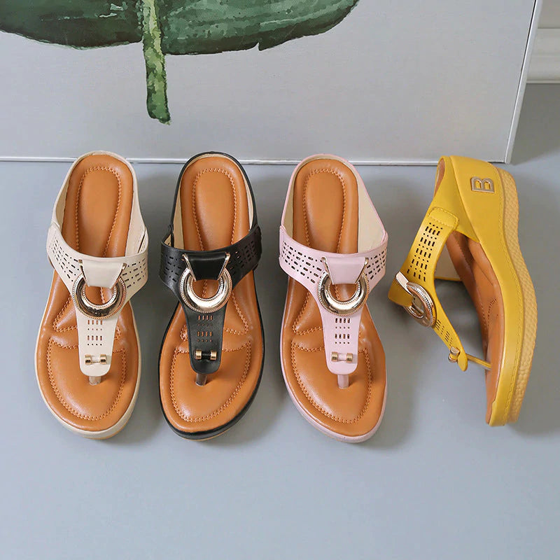 ADELAIDE | Leather Wedge Sandals-6
