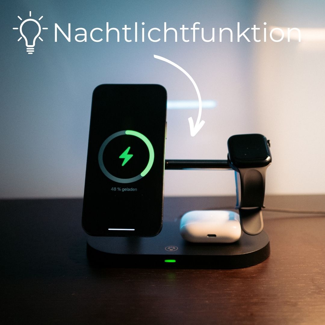3-in-1-wireless charger for smartphone, smartwatch and earphone speed station with a modern design 4