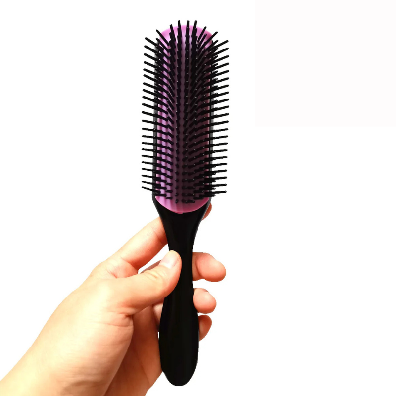 CurlEase - 9-Row Detangling Brush for Straight & Curly Hair-6