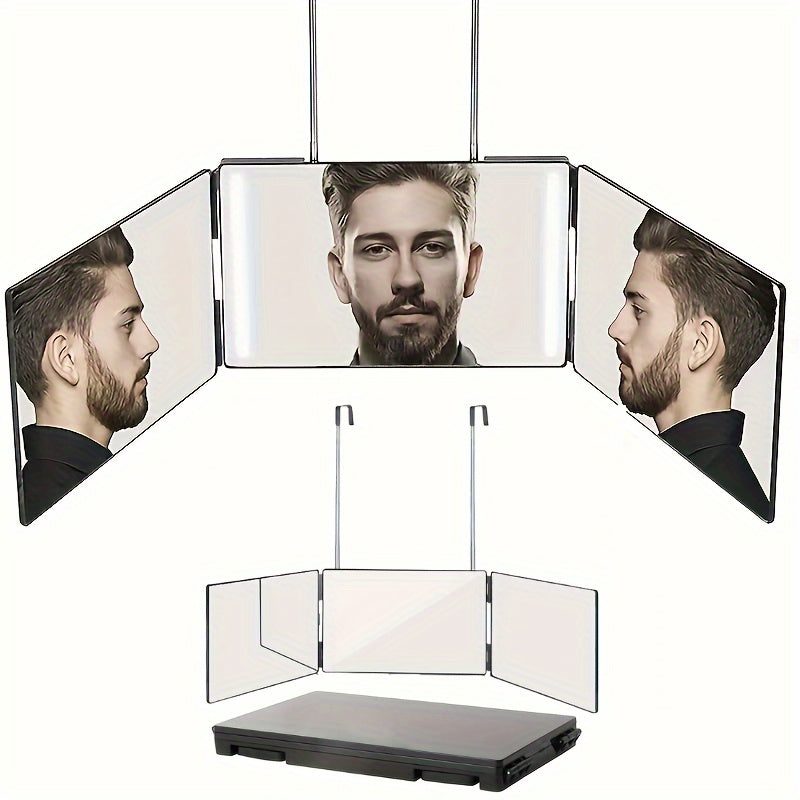 GlamAura - Rotating 3-Sided Mirror for Styling-2