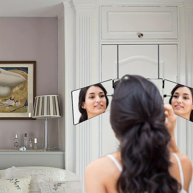 GlamAura - Rotating 3-Sided Mirror for Styling-4