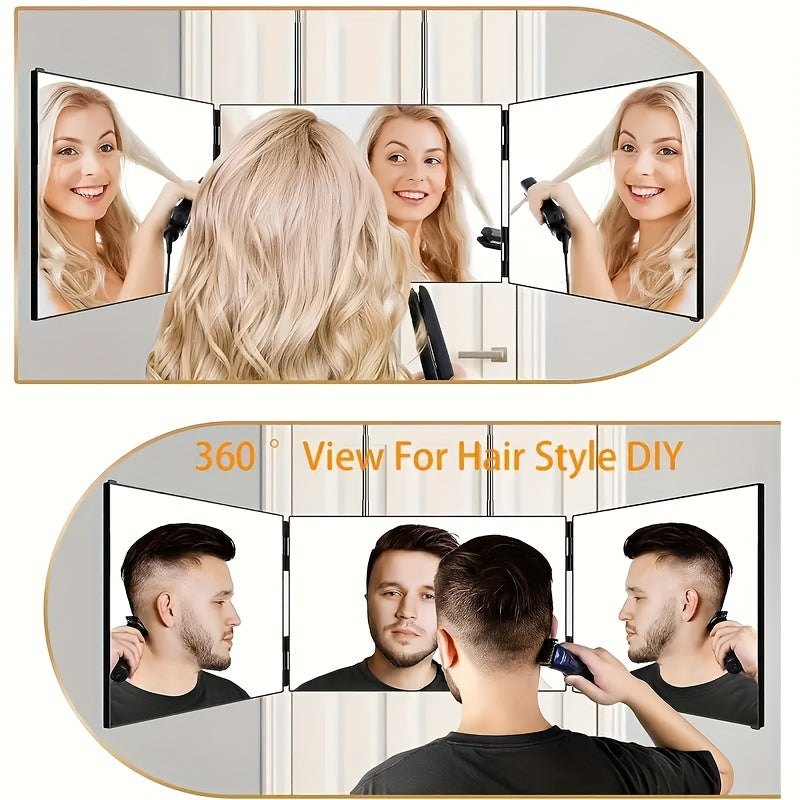 GlamAura - Rotating 3-Sided Mirror for Styling-3