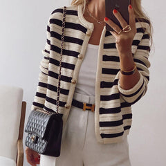 MYLAH | Elegant Striped Cardigan-2