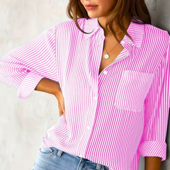 OLIVIA | Comfortable Classic Button Down Blouse-4