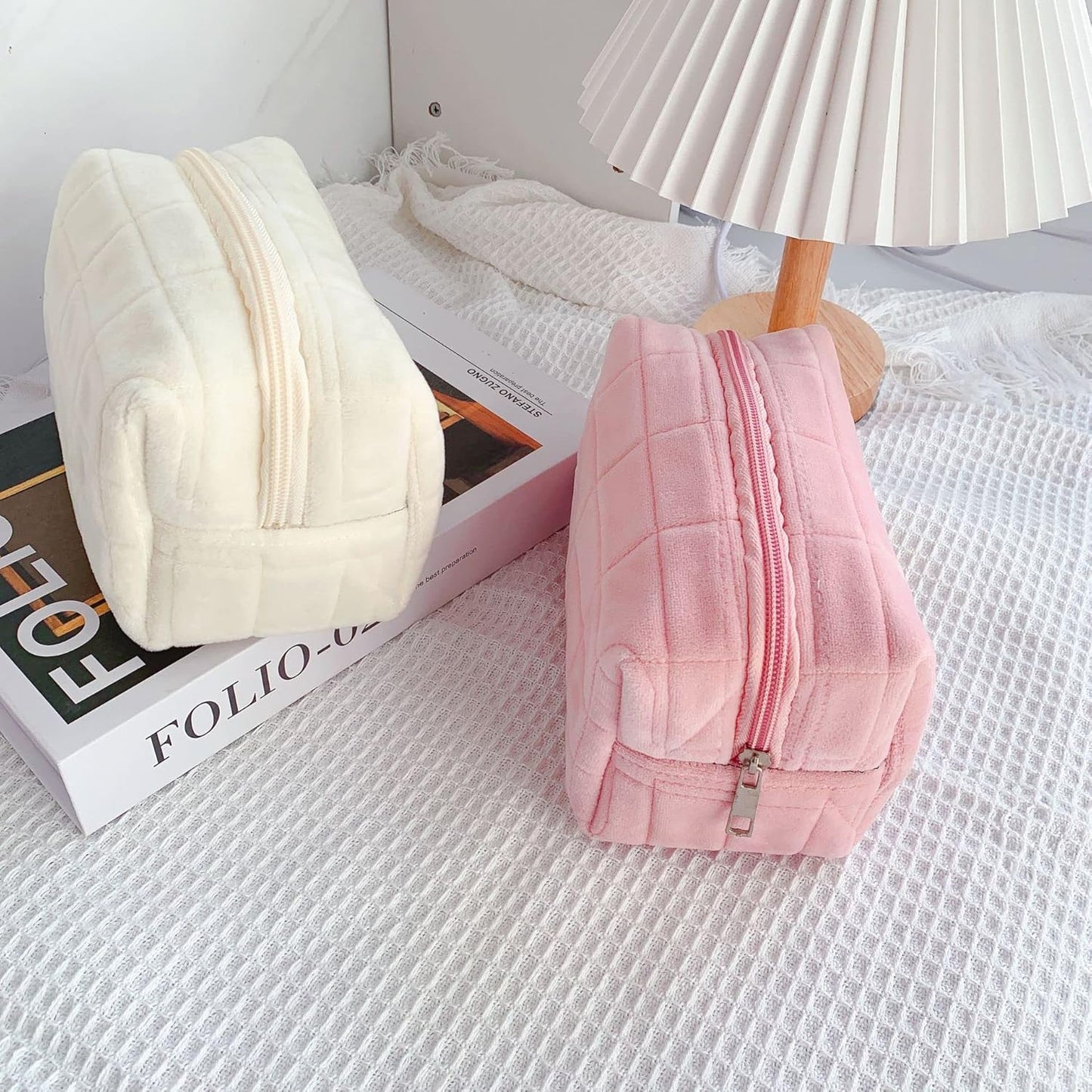 Yamileth | Checkered Plush Makeup Bag 6