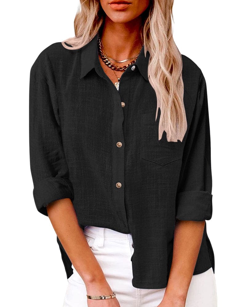 ELLIE | Functional Long Sleeve Blouse-3