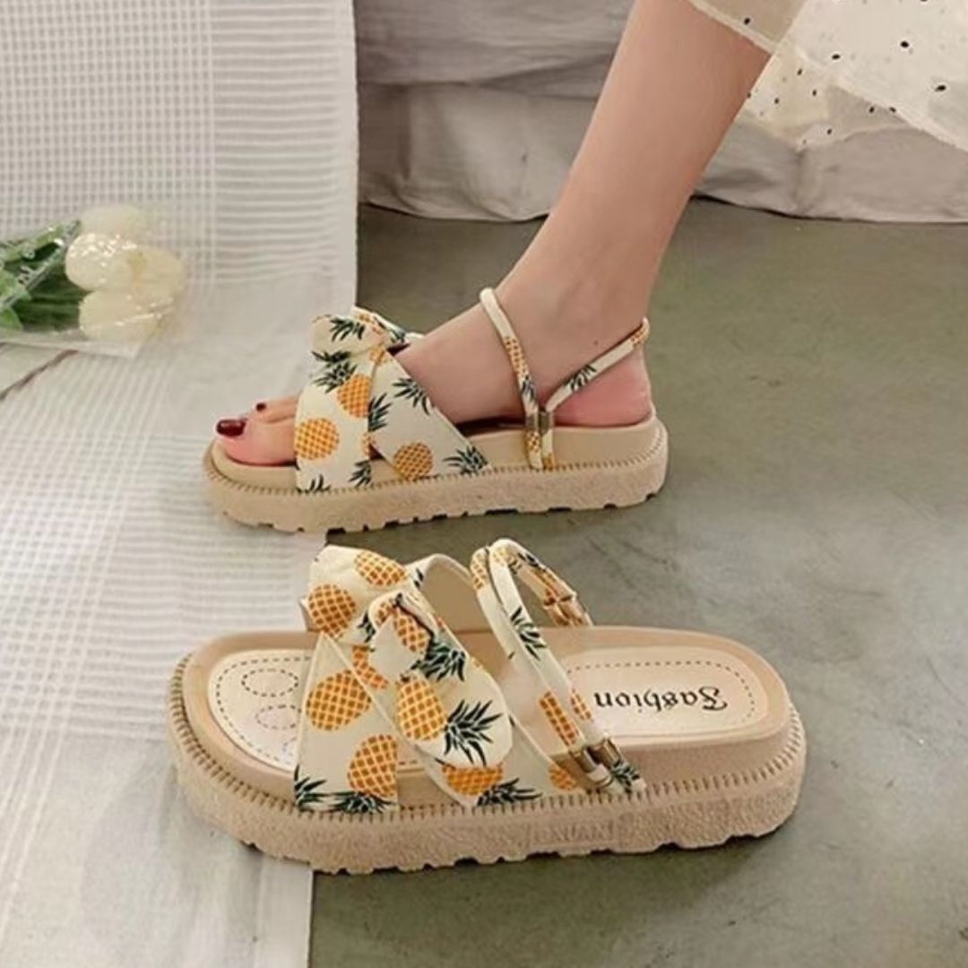 CLAIRE | Fairy Style Bow Platform Sandals-4