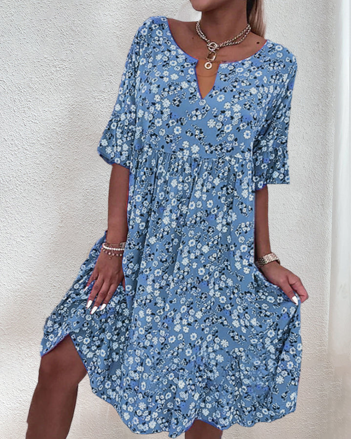 DAISY | Midi dress with floral pattern-4