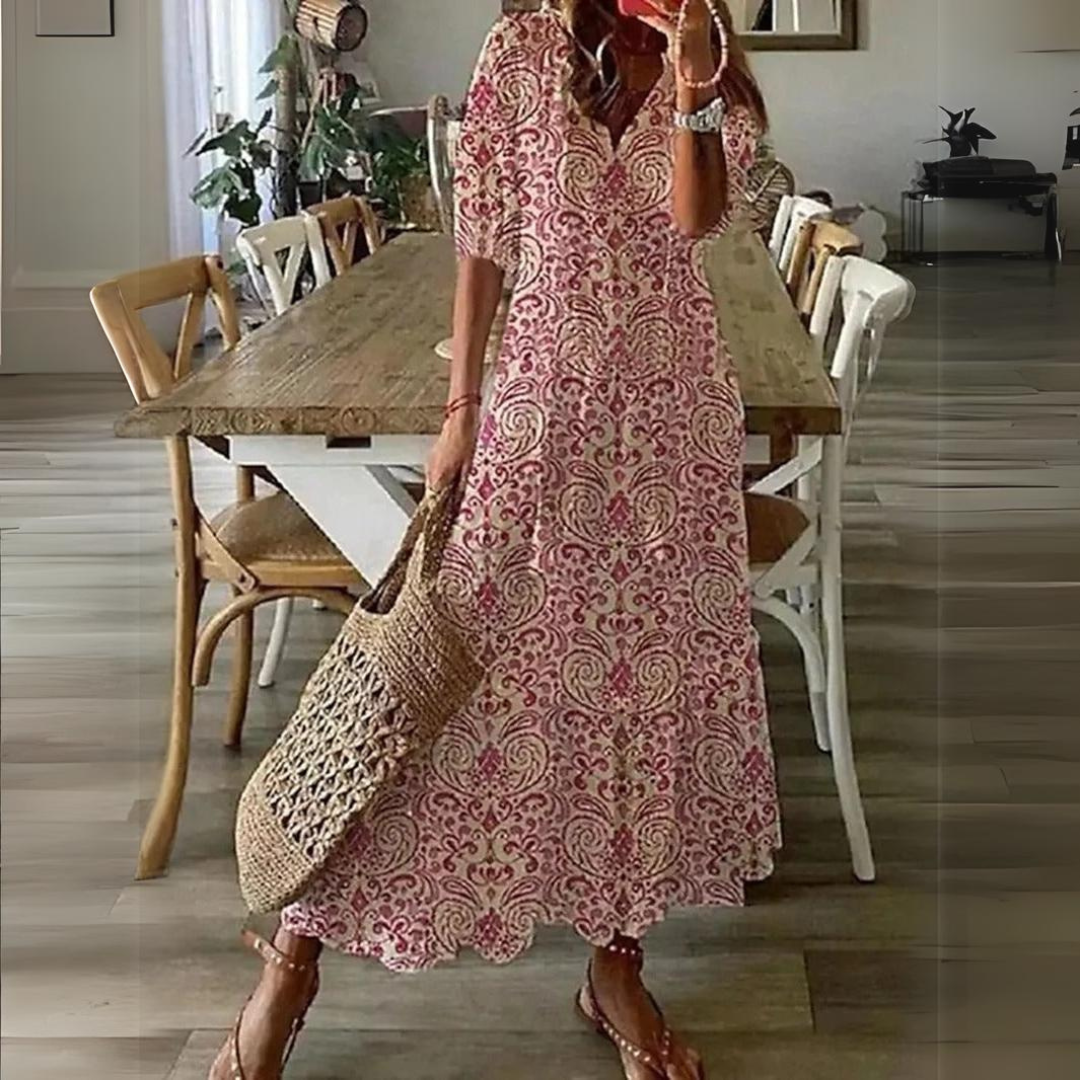 Alyanna | Flattering Floral Print Maxi Dress-3