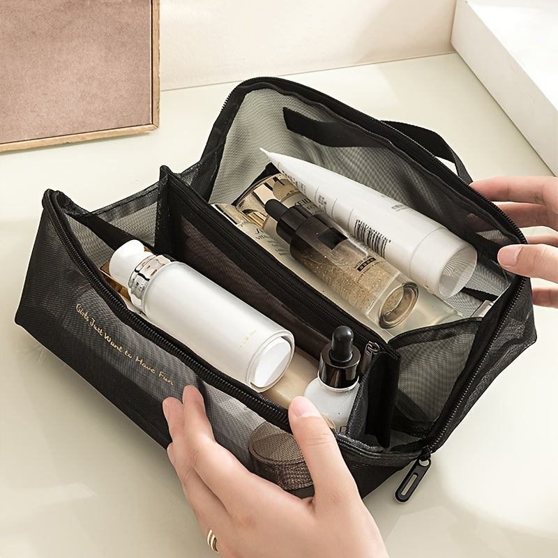 Mila | Spacious Travel Toiletry Bag Made of Mesh Material 4