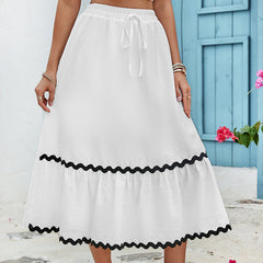 Classic White A-Line Fashion Skirt