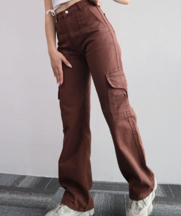 AYLA | Cargo Jeans with Pockets Women-5