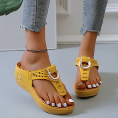 ADELAIDE | Leather Wedge Sandals-3