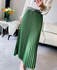 Heavy Pleated Umbrella Midi Skirt