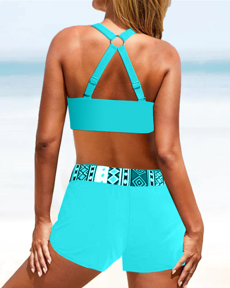 Sophia | Trendy Printed Swimsuit Set-6