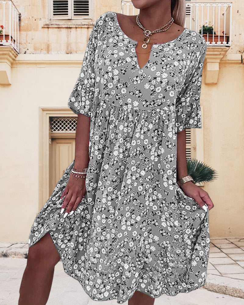 DAISY | Midi dress with floral pattern-1