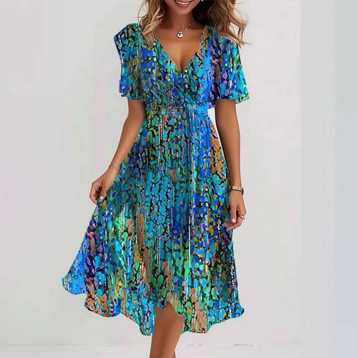 Elevate Your Style with the Stunning Bondi Blue Midi Dress-2