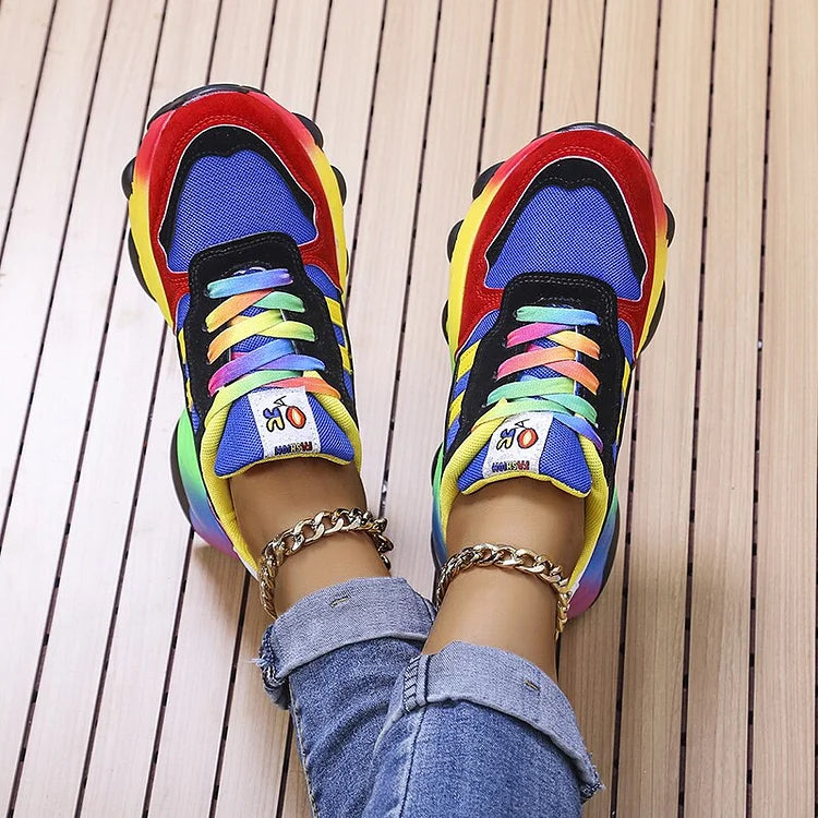 Melody | Vibrant Rainbow Design Shoes-5