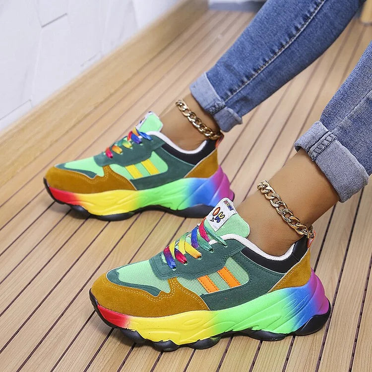 Melody | Vibrant Rainbow Design Shoes-3