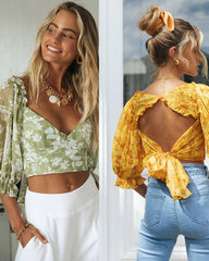 ÉLISE - Das Oberteil mit Rüschenprint