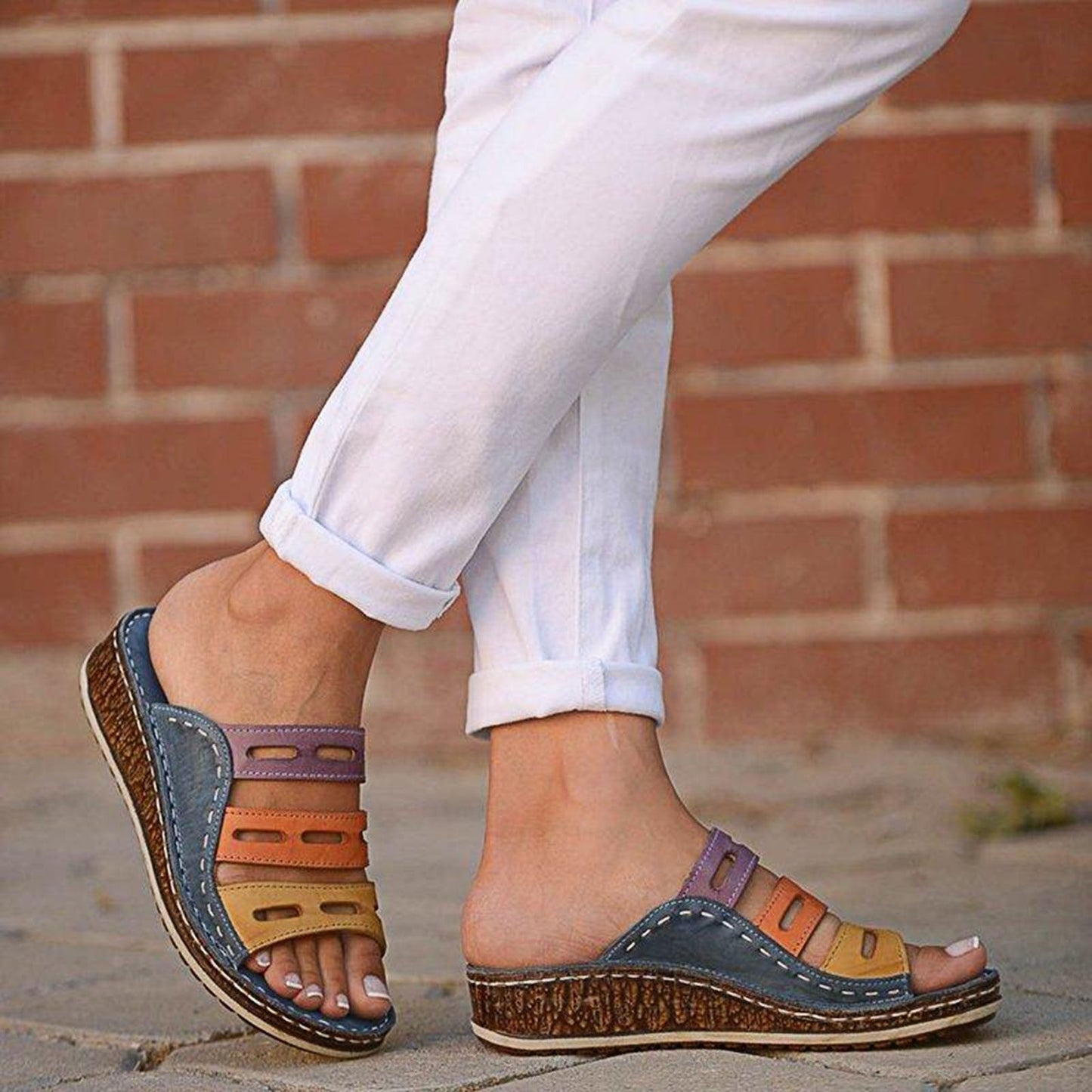 Sophia | Comfortable Supportive Tricolor Sandals for Women-6