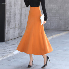 Cotton Blend A-Line Maxi Skirt