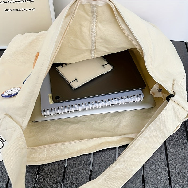 Hailey | Stylish Oversized Canvas Crossbody Messenger Bag 4